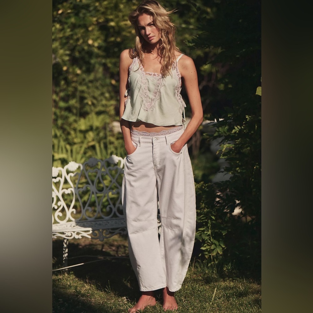 We the free good luck mid-rise barrel jeans,milk - Picture 5 of 6